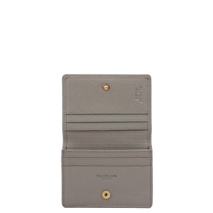 6 Slots Leather Card Case - Stone Grey