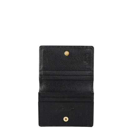 6 Slots Leather Card Case - Black