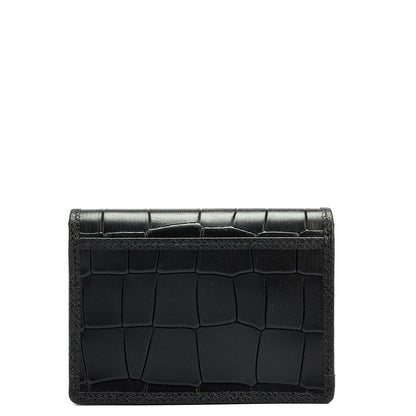 4 Slots Leather Card Case - Black