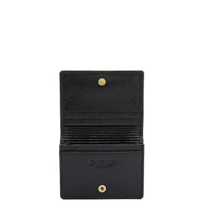 4 Slots Leather Card Case - Black