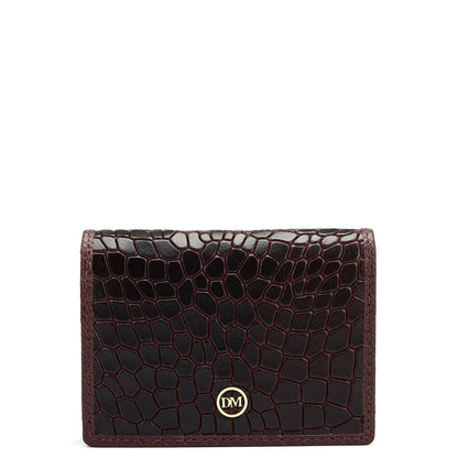 4 Slots Leather Card Case - Wine