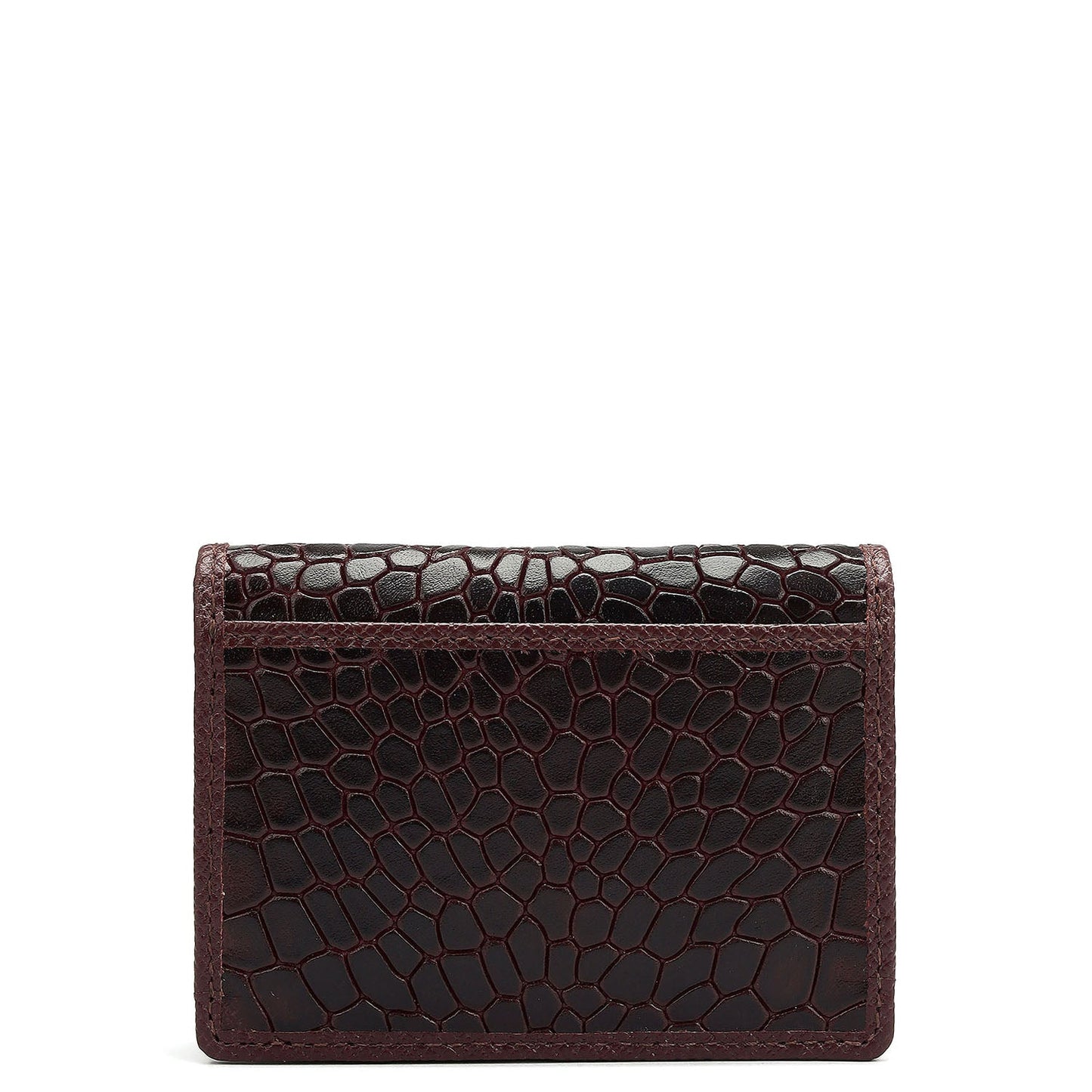4 Slots Leather Card Case - Wine
