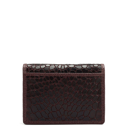 4 Slots Leather Card Case - Wine