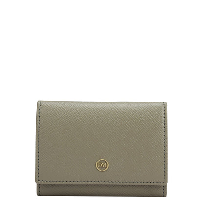 4 Slots Leather Card Case - Stone Grey