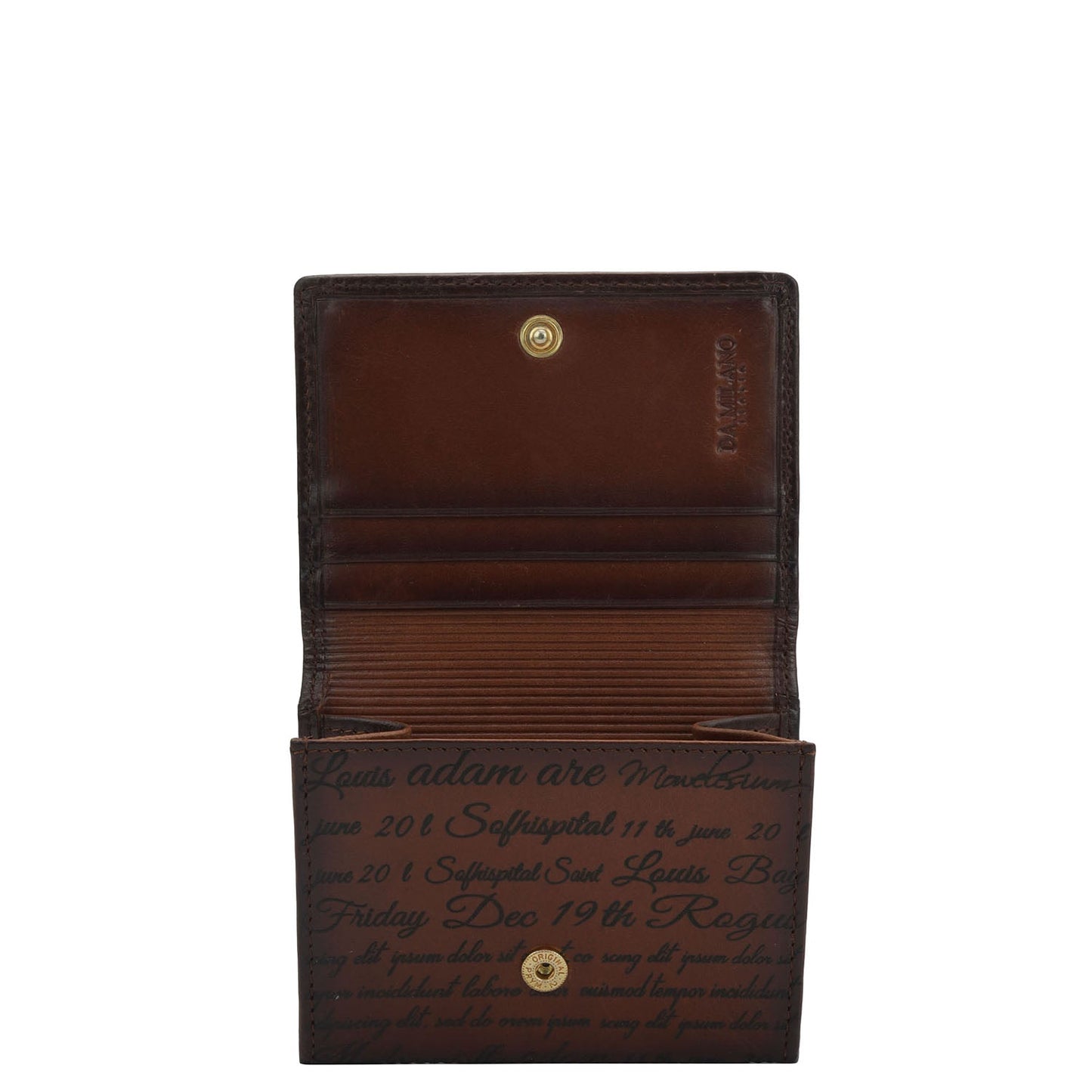 4 Slots Leather Card Case - Cognac