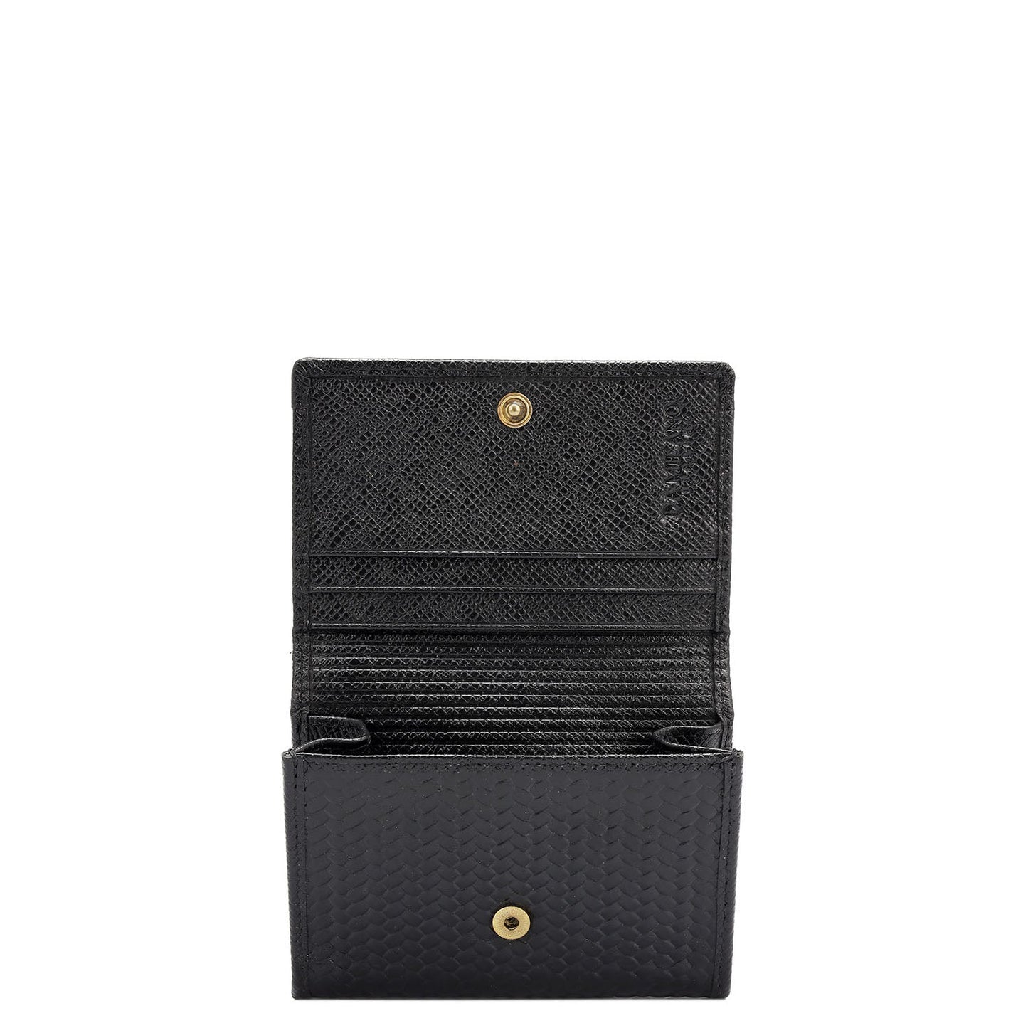 4 Slots Leather Card Case - Black