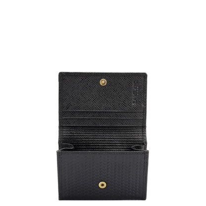 4 Slots Leather Card Case - Black