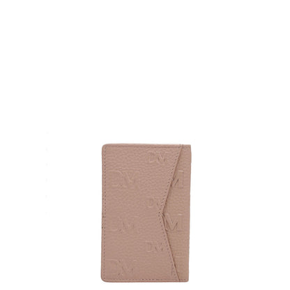 Monogram Wax Leather Card Case - Baby Pink