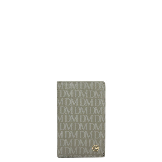 6 Slots Leather Card Case - Stone Grey