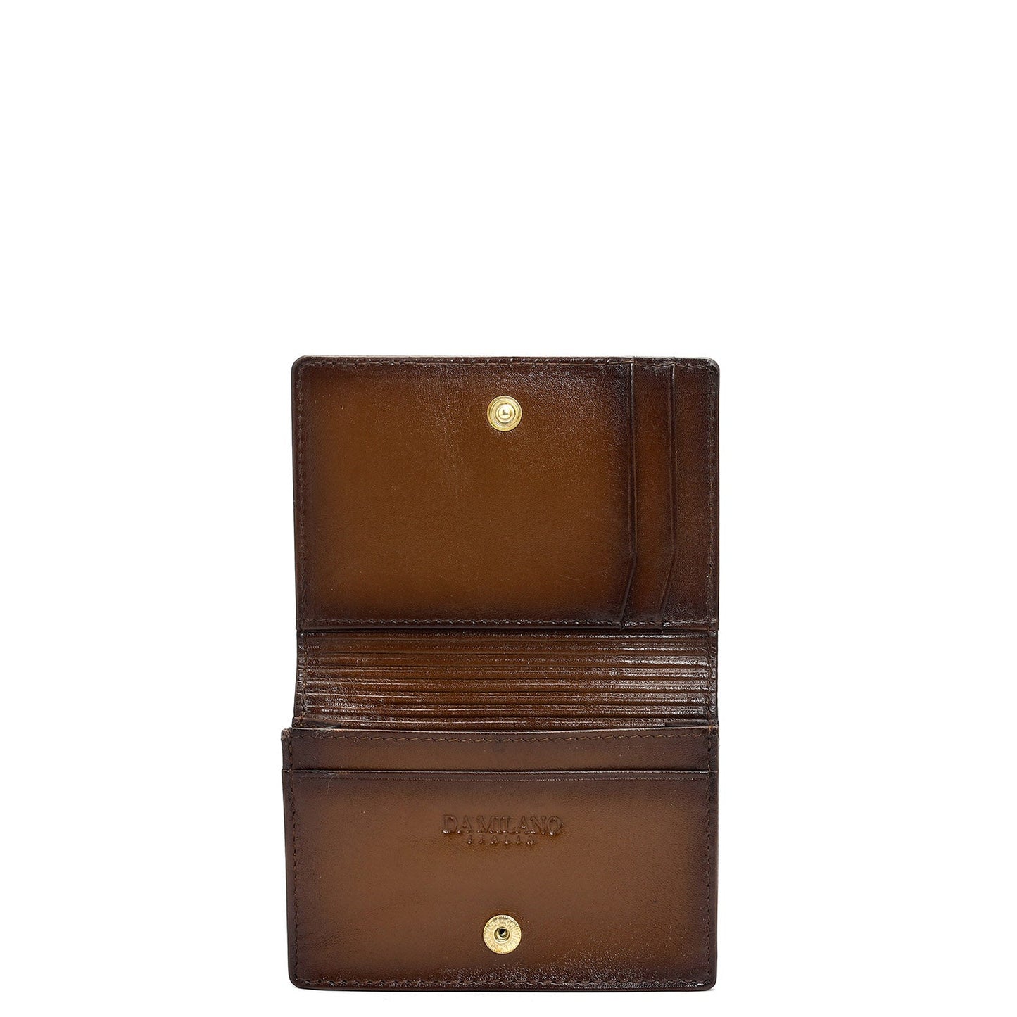 4 Slots Leather Card Case - Cognac