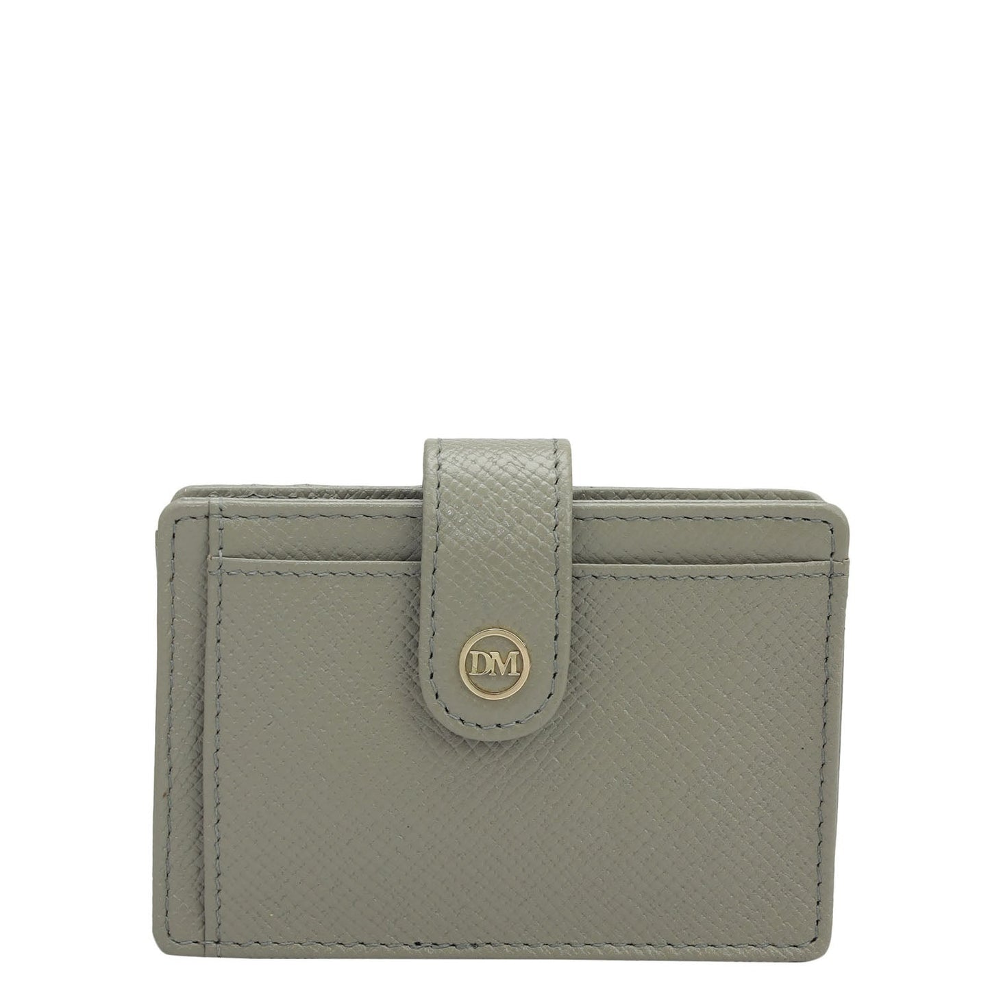 2 Slots Leather Card Case - Grey