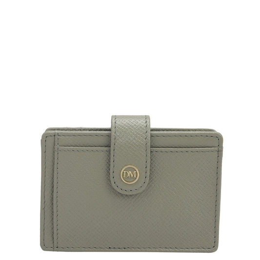 2 Slots Leather Card Case - Grey