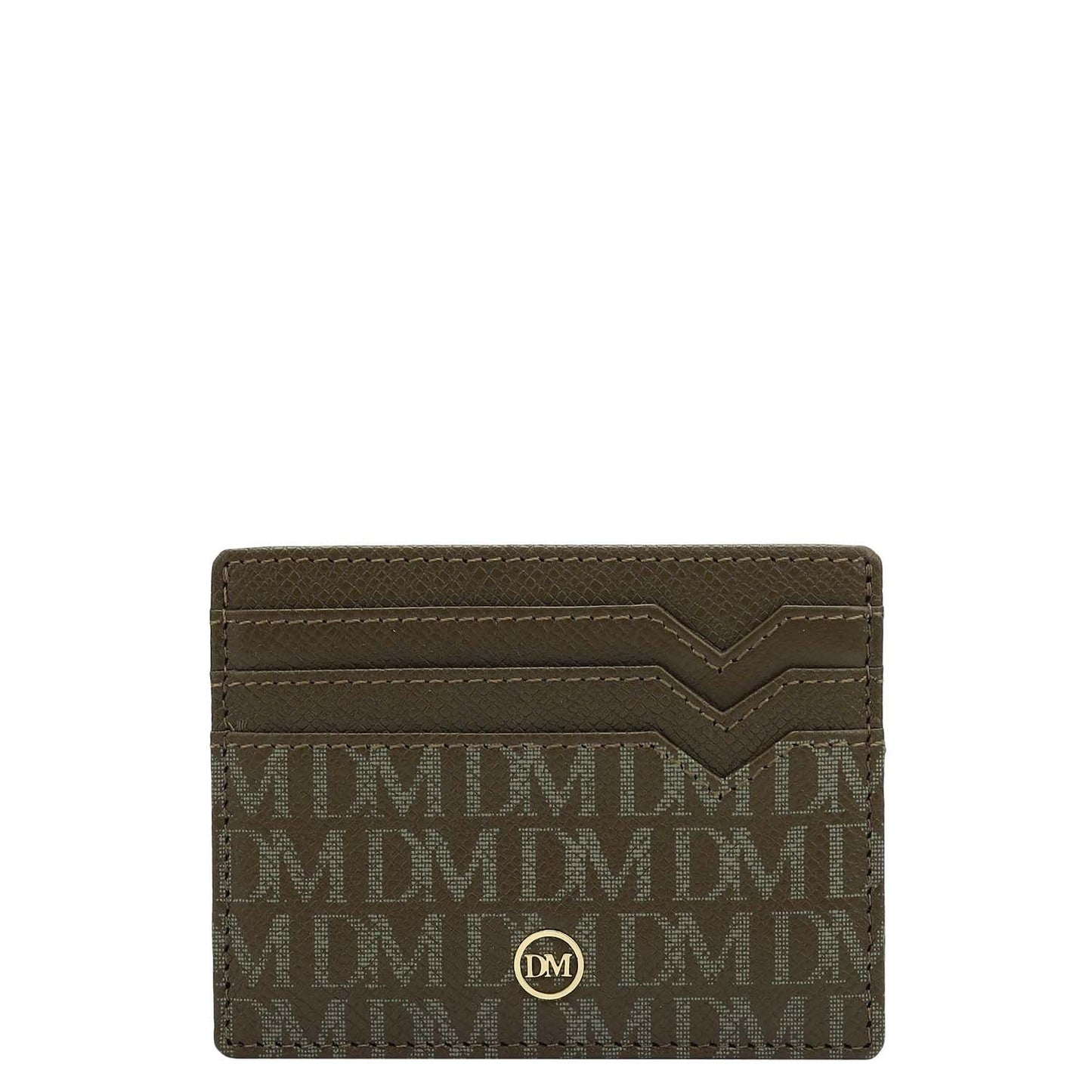 6 Slots Leather Card Case - Military Green