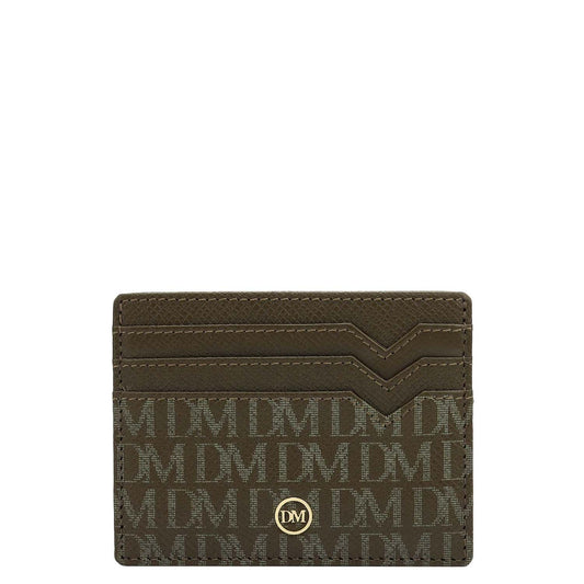 6 Slots Leather Card Case - Military Green