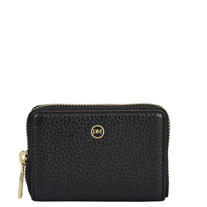 6 Slots Wax Leather Card Case - Black