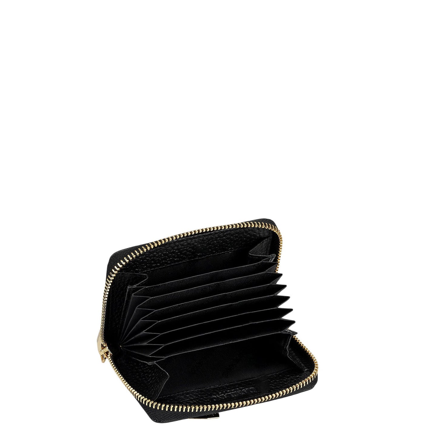 6 Slots Wax Leather Card Case - Black