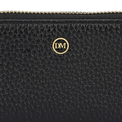 6 Slots Wax Leather Card Case - Black