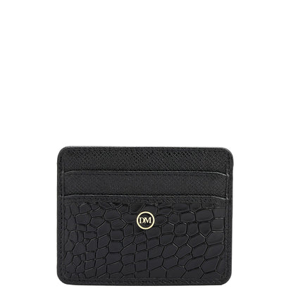 5 Slots Leather Card Case - Black