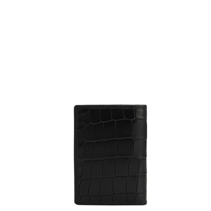 5 Slots Leather Card Case - Black
