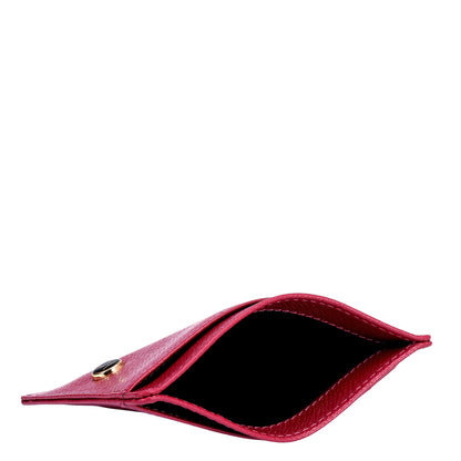 9 Slots Leather Card Case - Plumberry