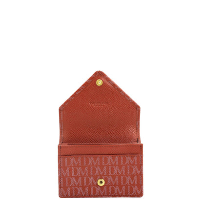Monogram Leather Card Case - Brick
