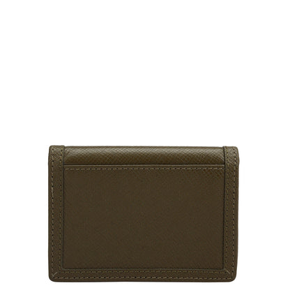 4 Slots Leather Card Case - Military Green