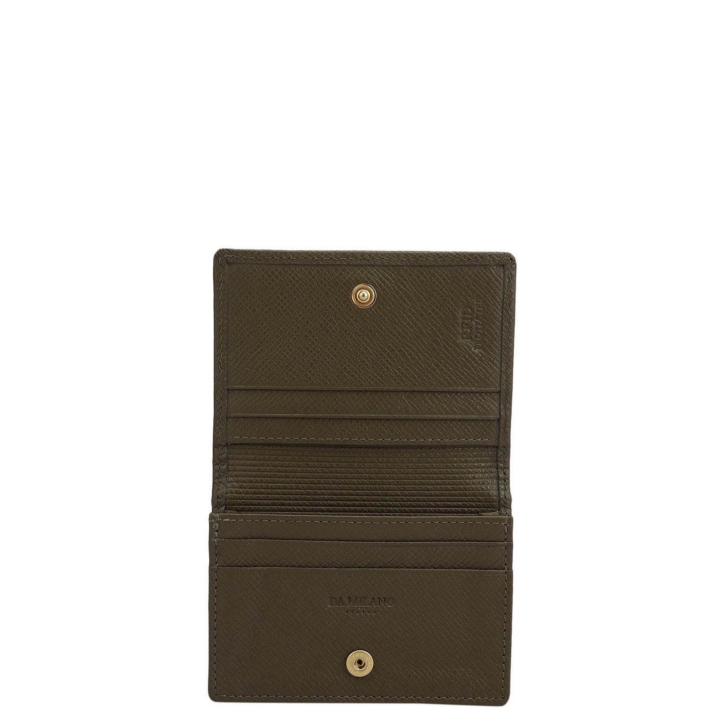 4 Slots Leather Card Case - Military Green