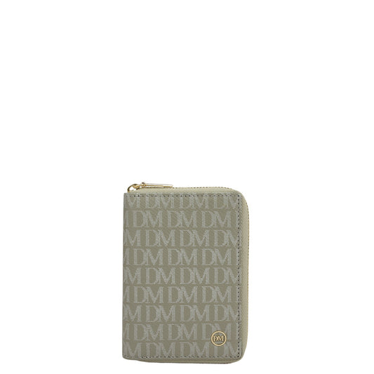 12 Slots Leather Card Case - Stone Grey