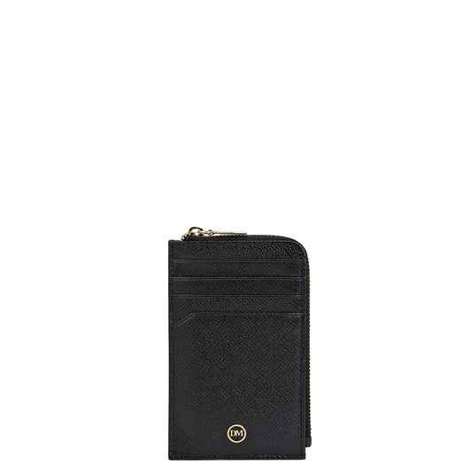 8 Slots Leather Card Case - Black