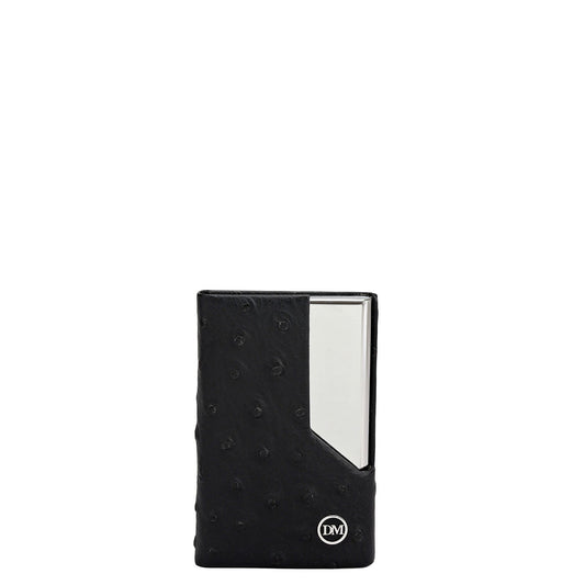 4 Slots Leather Card Case - Black
