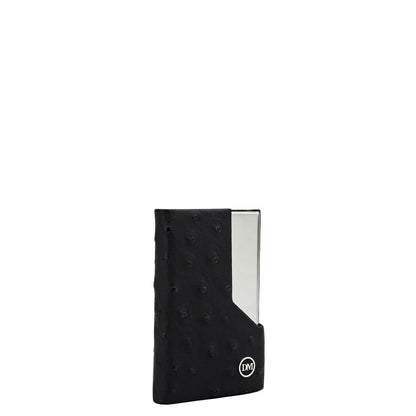 4 Slots Leather Card Case - Black