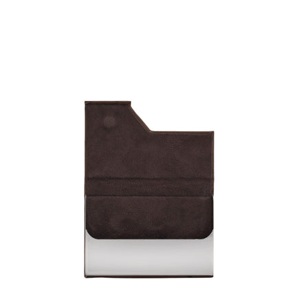 4 Slots Leather Card Case - Brown