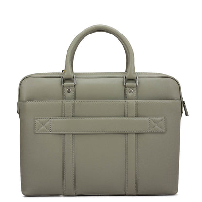 Franzy Leather Laptop Bag - Stone Grey