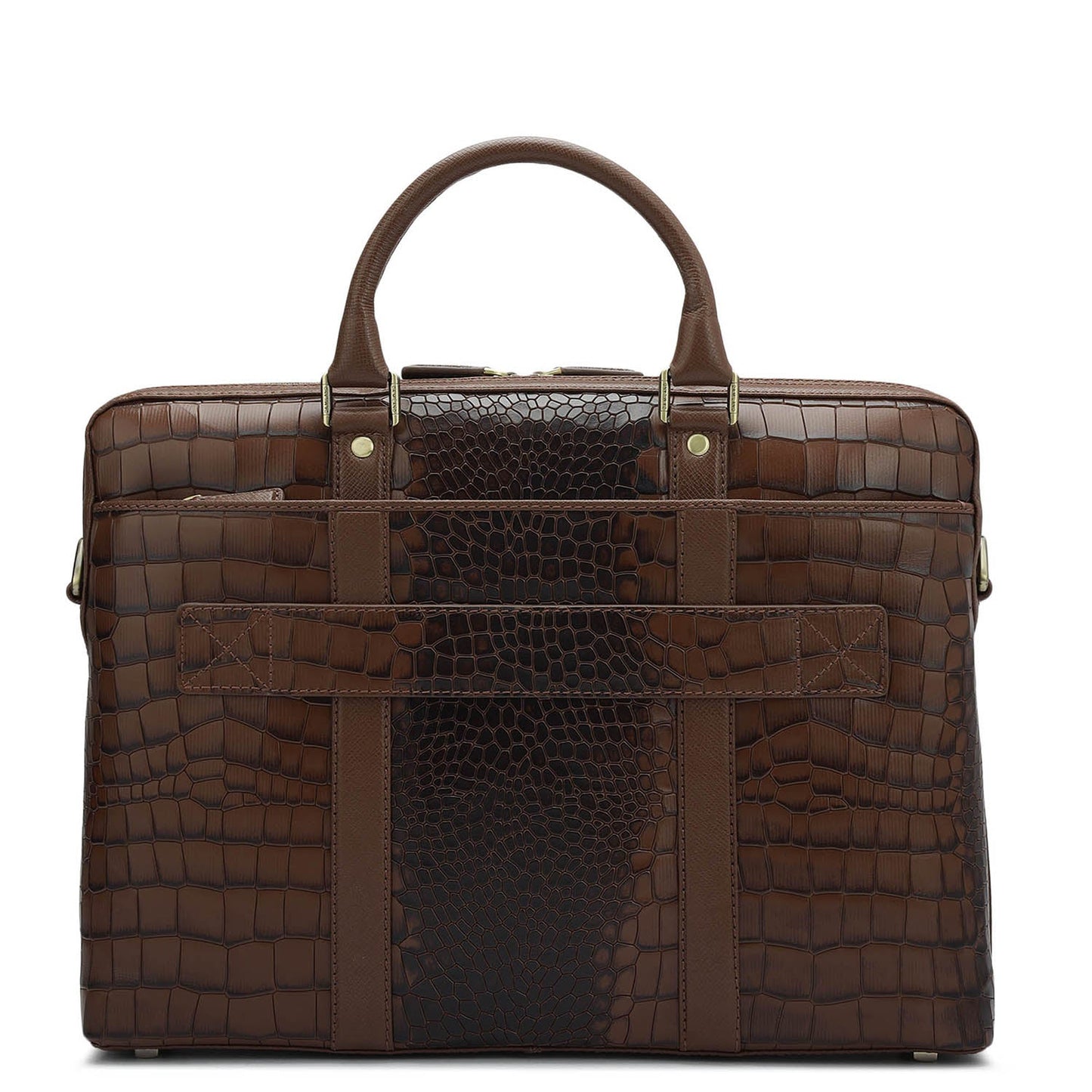 Croco Franzy Leather Laptop Bag - Date