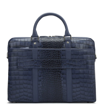 Croco Franzy Leather Laptop Bag - Stardust