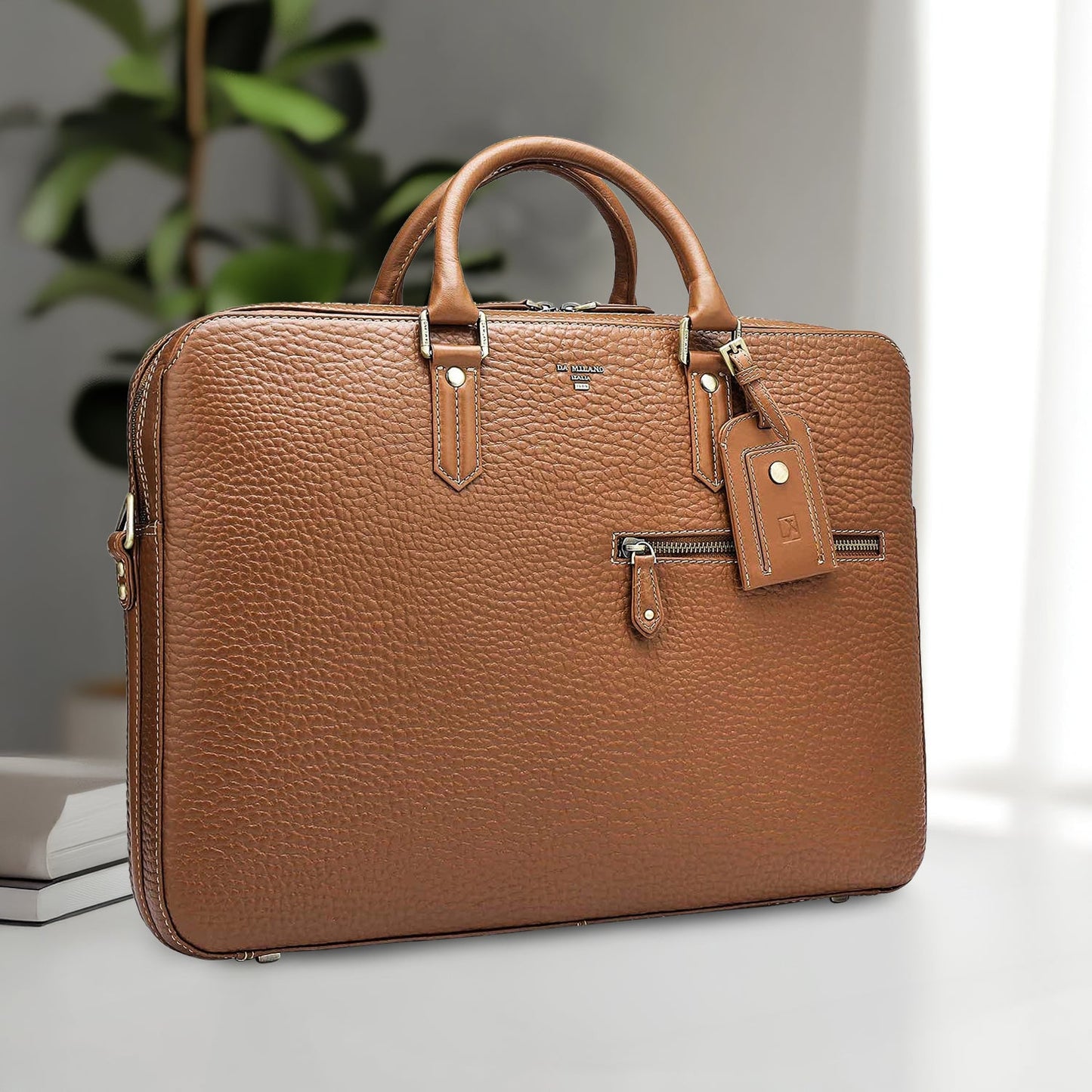 Bub Leather Laptop Bag - Cognac