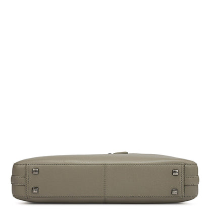 Franzy Leather Laptop Bag - Stone Grey