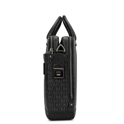 Monogram Franzy Leather Laptop Bag - Black
