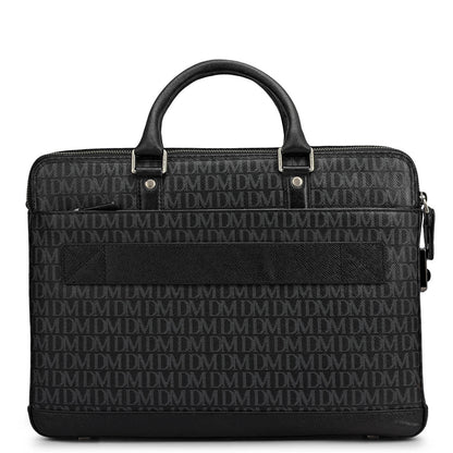 Monogram Franzy Leather Laptop Bag - Black