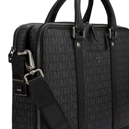 Monogram Franzy Leather Laptop Bag - Black