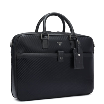 Italian Texture Print Laptop Bag - Black