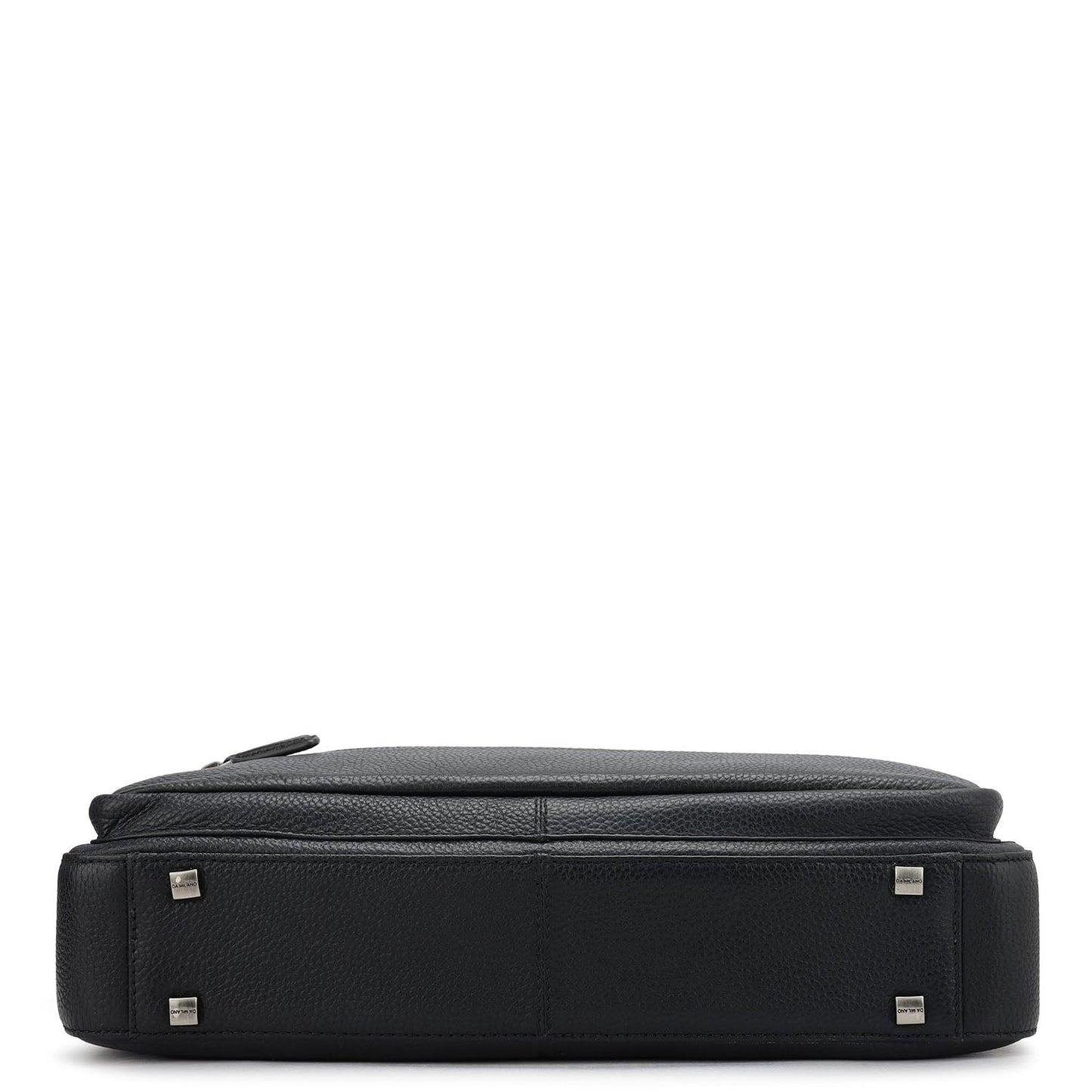Wax Leather Laptop Bag - Black