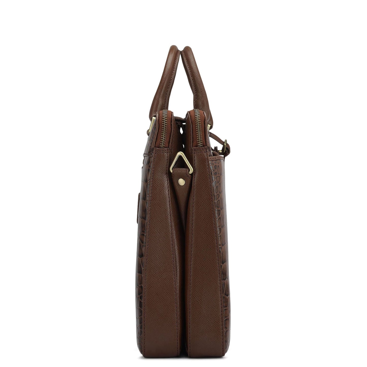 Croco Franzy Leather Laptop Bag - Date