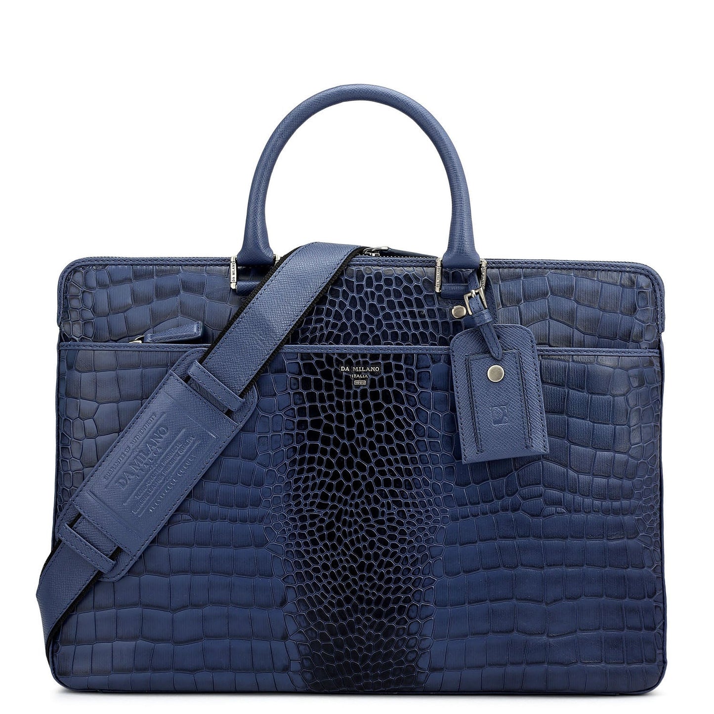 Croco Franzy Leather Laptop Bag - Stardust
