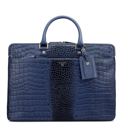 Croco Franzy Leather Laptop Bag - Stardust