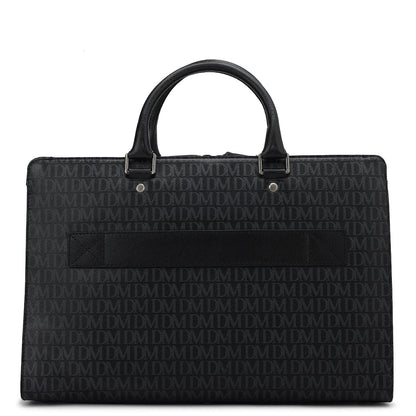 Monogram Franzy Leather Laptop Bag - Black