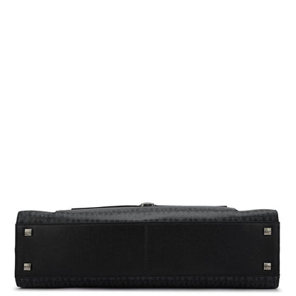 Monogram Franzy Leather Laptop Bag - Black