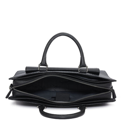 Monogram Franzy Leather Laptop Bag - Black