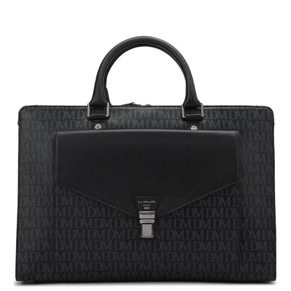 Monogram Franzy Leather Laptop Bag - Black