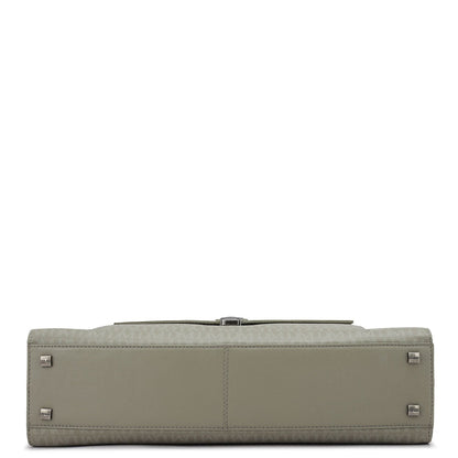 Monogram Franzy Leather Laptop Bag - Stone Grey